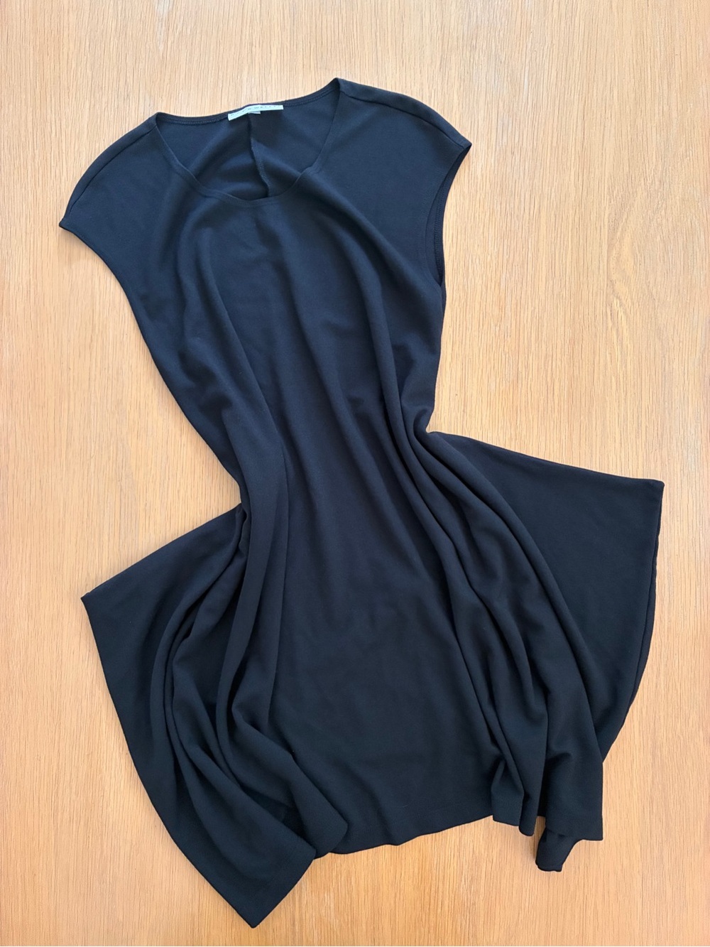 Bryn Walker-Black Cap Sleeve-Lagenlook-Bo-Tunic-Dress-Oversized-Casual-XS
